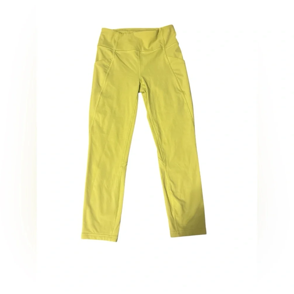 Lululemon Fast and Free Nulux leggings in golden lime